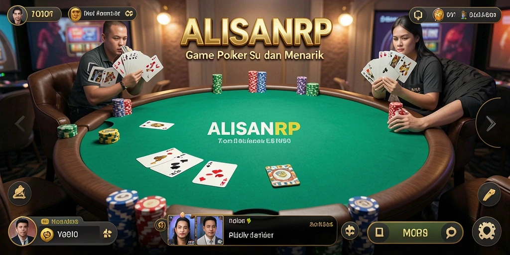Gameplay seru ALISANRP yang menampilkan aksi Poker yang mendebarkan.