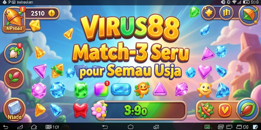Gameplay menantang dengan virus berwarna-warni yang harus dipecahkan.